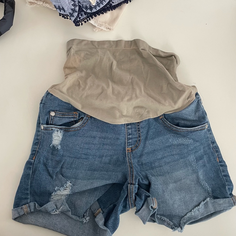 Indigo blue denim shorts